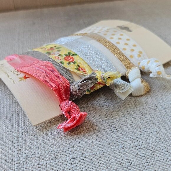 France Luxe Hair Ties Multi Color Set of 6 Hair Bands L. Erickson Pony Tail Tie - Picture 4 of 11